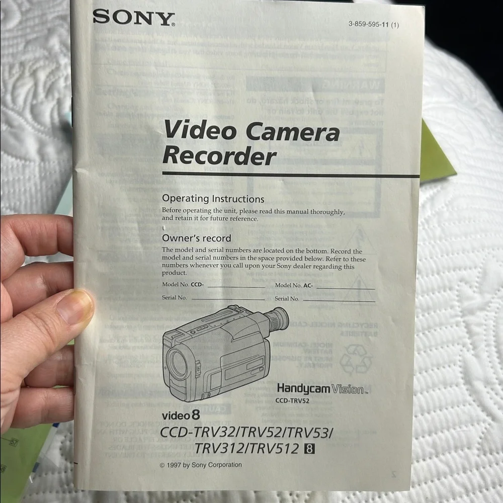 Sony Handycam Camcorder Video Camera Recorder Instruction Manuals